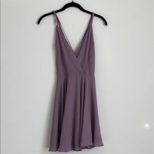 Purple V neck dress